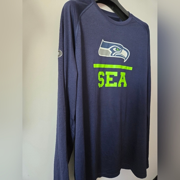 NFL Seattle Seahawks Navy Authentic Combine Long Sleeve Shirt.SIze 2XL - Picture 2 of 11